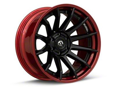 Fuel Wheels Fusion Forged Burn Matte Black with Candy Red Lip 6-Lug Wheel; 20x10; -18mm Offset (04-15 Titan)