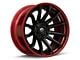 Fuel Wheels Fusion Forged Burn Matte Black with Candy Red Lip 6-Lug Wheel; 24x12; -44mm Offset (04-15 Titan)