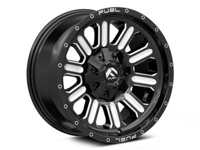 Fuel Wheels Hardline Gloss Black Milled 6-Lug Wheel; 18x9; 2mm Offset (04-15 Titan)