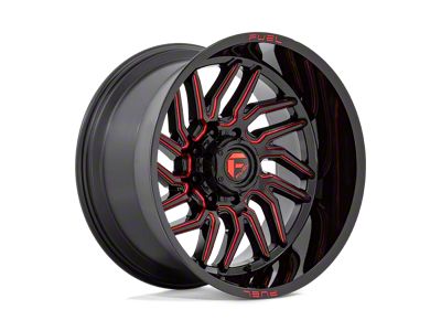 Fuel Wheels Hurricane Gloss Black Milled Red Tint 6-Lug Wheel; 22x12; -44mm Offset (04-15 Titan)