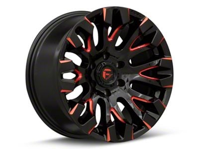 Fuel Wheels Quake Gloss Black Milled with Red Tint 6-Lug Wheel; 18x9; 1mm Offset (04-15 Titan)