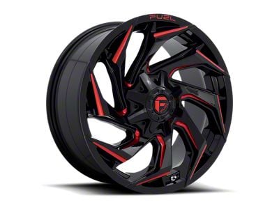 Fuel Wheels Reaction Gloss Black Milled with Red Tint 6-Lug Wheel; 24x12; -44mm Offset (04-15 Titan)