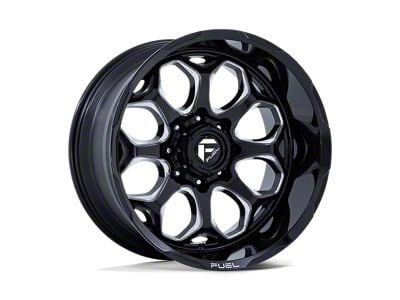 Fuel Wheels Scepter Gloss Black Milled 6-Lug Wheel; 20x10; -18mm Offset (04-15 Titan)