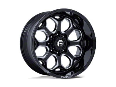 Fuel Wheels Scepter Gloss Black Milled 6-Lug Wheel; 22x12; -44mm Offset (04-15 Titan)