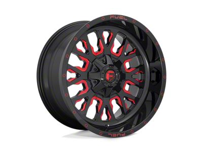 Fuel Wheels Stroke Gloss Black with Red Tinted Clear 6-Lug Wheel; 18x9; 1mm Offset (04-15 Titan)