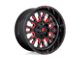 Fuel Wheels Stroke Gloss Black with Red Tinted Clear 6-Lug Wheel; 18x9; 19mm Offset (04-15 Titan)