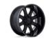 Fuel Wheels Darkstar Matte Black with Gloss Black Lip 6-Lug Wheel; 22x10; 10mm Offset (05-21 Frontier)