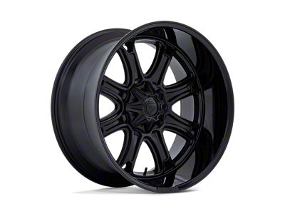 Fuel Wheels Darkstar Matte Black with Gloss Black Lip 6-Lug Wheel; 24x12; -44mm Offset (05-21 Frontier)
