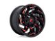 Fuel Wheels Reaction Gloss Black Milled with Red Tint 6-Lug Wheel; 20x9; 1mm Offset (05-21 Frontier)