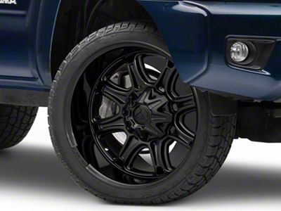 Fuel Wheels Darkstar Matte Black with Gloss Black Lip 6-Lug Wheel; 22x9; 1mm Offset (05-15 Tacoma)