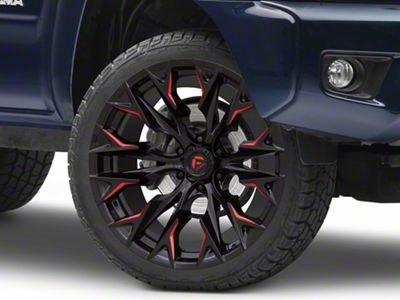 Fuel Wheels Flame Gloss Black Milled with Candy Red 6-Lug Wheel; 22x12; -44mm Offset (05-15 Tacoma)