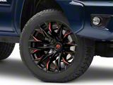 Fuel Wheels Flame Gloss Black Milled with Red Accents 6-Lug Wheel; 20x10; -18mm Offset (05-15 Tacoma)