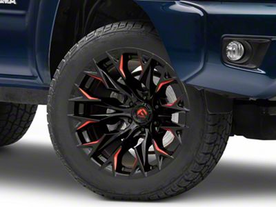 Fuel Wheels Flame Gloss Black Milled with Red Accents 6-Lug Wheel; 20x9; 20mm Offset (05-15 Tacoma)