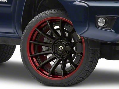 Fuel Wheels Fusion Forged Burn Matte Black with Candy Red Lip 6-Lug Wheel; 24x12; -44mm Offset (05-15 Tacoma)