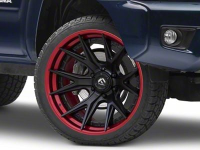 Fuel Wheels Fusion Forged Catalyst Matte Black with Candy Red Lip 6-Lug Wheel; 22x10; -18mm Offset (05-15 Tacoma)