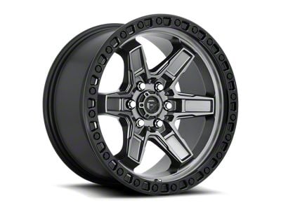 Fuel Wheels Kicker Matte Gunmetal with Black Bead Ring 6-Lug Wheel; 17x9; 1mm Offset (05-15 Tacoma)