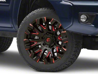 Fuel Wheels Quake Gloss Black Milled with Red Tint 6-Lug Wheel; 20x9; 1mm Offset (05-15 Tacoma)