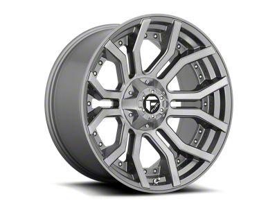 Fuel Wheels Rage Platinum Brushed Gunmetal Tinted Clear 6-Lug Wheel; 24x12; -44mm Offset (05-15 Tacoma)