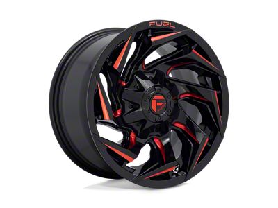 Fuel Wheels Reaction Gloss Black Milled with Red Tint 6-Lug Wheel; 18x9; 1mm Offset (05-15 Tacoma)