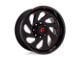 Fuel Wheels Vortex Gloss Black with Red Tinted Clear 6-Lug Wheel; 20x10; -18mm Offset (05-15 Tacoma)