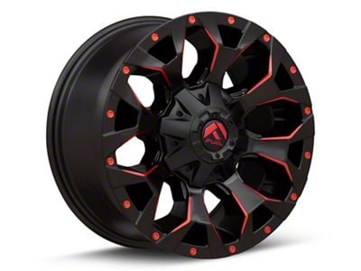 Fuel Wheels Assault Matte Black Red Milled 5-Lug Wheel; 20x10; -18mm Offset (07-13 Tundra)