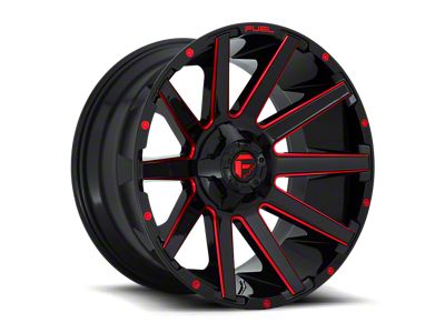 Fuel Wheels Contra Gloss Black with Red Tint 5-Lug Wheel; 22x10; -18mm Offset (07-13 Tundra)