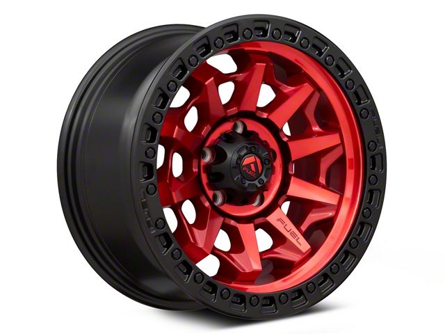 Fuel Wheels Covert Candy Red with Black Bead Ring 5-Lug Wheel; 20x9; 20mm Offset (07-13 Tundra)