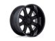 Fuel Wheels Darkstar Matte Black with Gloss Black Lip 5-Lug Wheel; 22x9; 1mm Offset (07-13 Tundra)