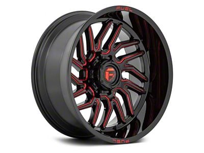 Fuel Wheels Hurricane Gloss Black Milled with Red Tint 5-Lug Wheel; 20x10; -18mm Offset (07-13 Tundra)