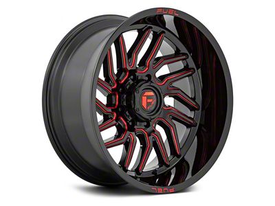 Fuel Wheels Hurricane Gloss Black Milled with Red Tint 5-Lug Wheel; 20x9; 1mm Offset (07-13 Tundra)