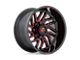 Fuel Wheels Hurricane Gloss Black Milled with Red Tint 5-Lug Wheel; 24x12; -44mm Offset (07-13 Tundra)