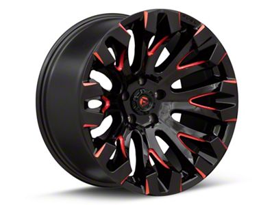 Fuel Wheels Quake Gloss Black Milled with Red Tint 5-Lug Wheel; 18x9; 1mm Offset (07-13 Tundra)