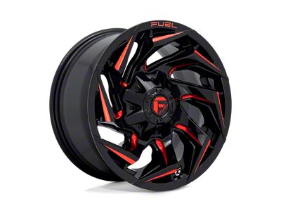 Fuel Wheels Reaction Gloss Black Milled with Red Tint 5-Lug Wheel; 18x9; -12mm Offset (07-13 Tundra)