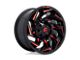 Fuel Wheels Reaction Gloss Black Milled with Red Tint 5-Lug Wheel; 18x9; -12mm Offset (07-13 Tundra)