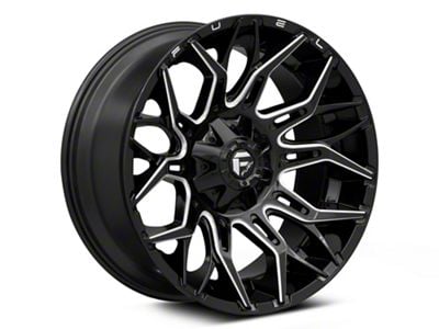 Fuel Wheels Twitch Glossy Black Milled 5-Lug Wheel; 20x10; -18mm Offset (07-13 Tundra)