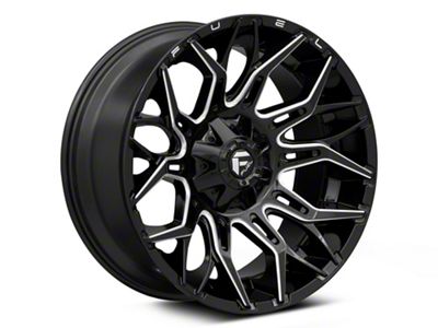 Fuel Wheels Twitch Glossy Black Milled 5-Lug Wheel; 20x9; 1mm Offset (07-13 Tundra)