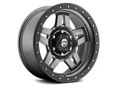 Fuel Wheels Anza Matte Gunmetal with Black Bead Ring 6-Lug Wheel; 18x9; 19mm Offset (10-24 4Runner)