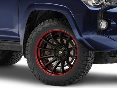 Fuel Wheels Fusion Forged Burn Matte Black with Candy Red Lip 6-Lug Wheel; 20x10; -18mm Offset (10-24 4Runner)