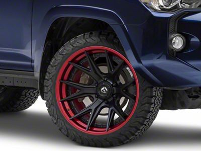 Fuel Wheels Fusion Forged Catalyst Matte Black with Candy Red Lip 6-Lug Wheel; 22x10; -18mm Offset (10-24 4Runner)