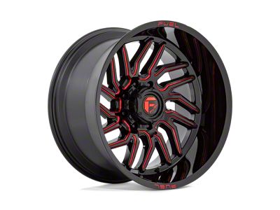 Fuel Wheels Hurricane Gloss Black Milled Red Tint 6-Lug Wheel; 22x12; -44mm Offset (10-24 4Runner)