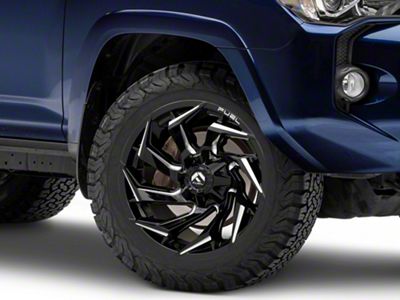 Fuel Wheels Reaction Gloss Black Milled 6-Lug Wheel; 18x9; 1mm Offset (10-24 4Runner)