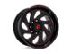 Fuel Wheels Vortex Gloss Black with Red Tinted Clear 6-Lug Wheel; 20x12; -44mm Offset (10-24 4Runner)