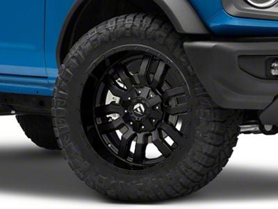 Fuel Wheels Sledge Matte Black with Gloss Black Lip 6-Lug Wheel; 20x12; -45mm Offset (22-24 Bronco Raptor)