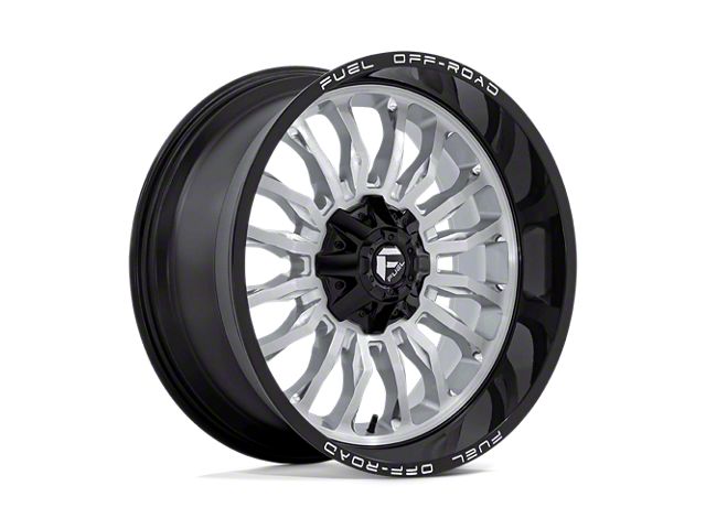 Fuel Wheels Arc Silver Brushed Face with Milled Black Lip 6-Lug Wheel; 22x10; -18mm Offset (2024 Tacoma)