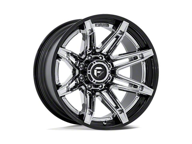 Fuel Wheels Fusion Forged Brawl Chrome with Gloss Black Lip 6-Lug Wheel; 20x10; -18mm Offset (2024 Tacoma)
