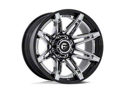 Fuel Wheels Fusion Forged Brawl Chrome with Gloss Black Lip 6-Lug Wheel; 22x12; -44mm Offset (2024 Tacoma)