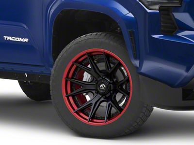 Fuel Wheels Fusion Forged Catalyst Matte Black with Candy Red Lip 6-Lug Wheel; 20x9; 1mm Offset (2024 Tacoma)