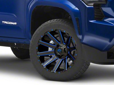 Fuel Wheels Contra Gloss Black with Blue Tinted Clear 6-Lug Wheel; 20x10; -19mm Offset (2024 Tacoma)