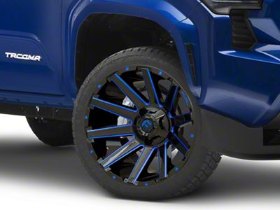 Fuel Wheels Contra Gloss Black with Blue Tinted Clear 6-Lug Wheel; 22x10; -19mm Offset (2024 Tacoma)