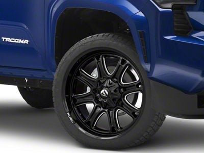 Fuel Wheels Darkstar Gloss Black Milled 6-Lug Wheel; 22x9; 1mm Offset (2024 Tacoma)